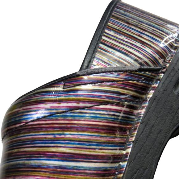 Dansko Pro XP Clogs Rainbow Multicolor Striped Professional Clogs - Picture 8 of 13